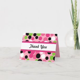 Tarjeta de agradecimiento de Punto de Polka Retro
