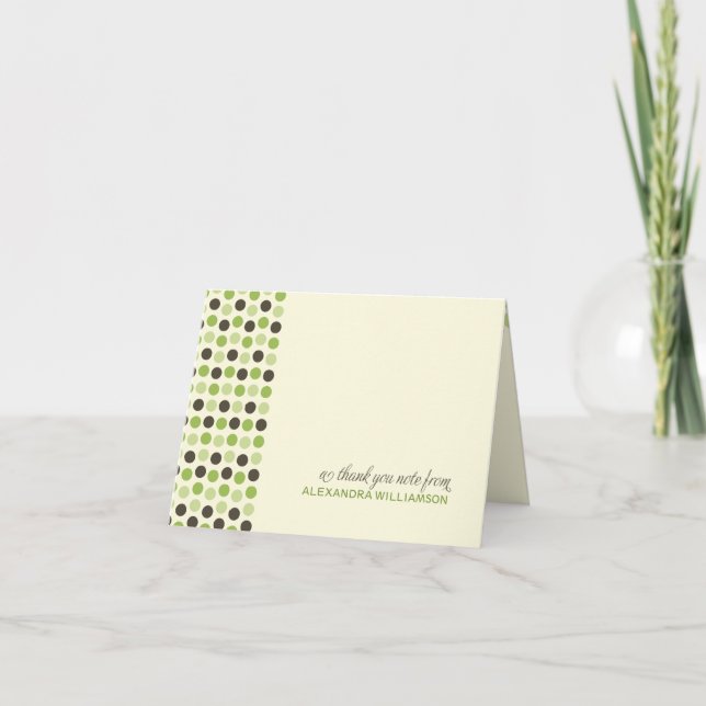 Tarjeta de agradecimiento de puntos de polka de mo (Anverso)