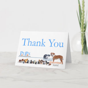 Tarjeta de agradecimiento de PUPs