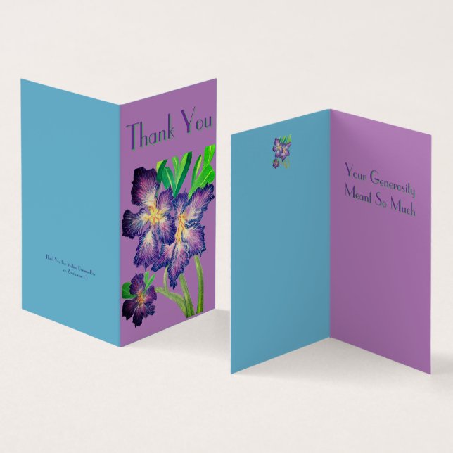 Tarjeta de agradecimiento de Purple Adenium (Interior y exterior)