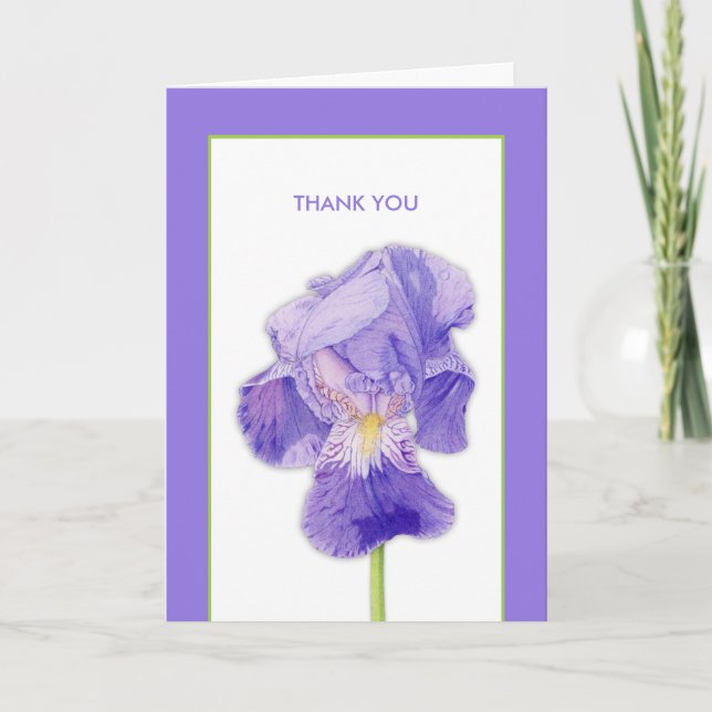 Tarjeta de agradecimiento de Purple Iris (Anverso)