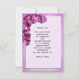 Tarjeta de agradecimiento de Purple Orchid