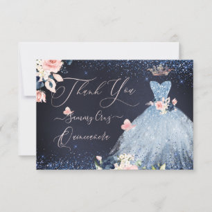 Tarjeta de agradecimiento de Quinceanera de PixDez