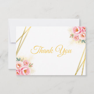 Tarjeta de agradecimiento de quinceañera floral ro