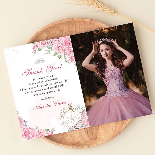 Tarjeta de agradecimiento de Quinceanera Rubor Pin (Subido por el creador)
