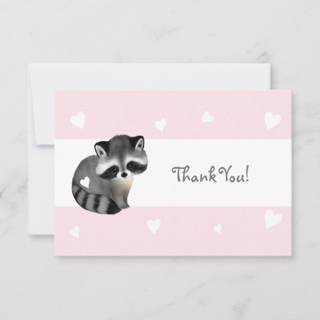 Tarjeta de agradecimiento de Raccoon del Corazón R (Anverso)