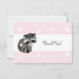 Tarjeta de agradecimiento de Raccoon del Corazón R