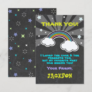 Tarjeta de agradecimiento de Rainbow Unicorn