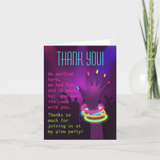 Tarjeta de agradecimiento de Rave Glow Fiesta
