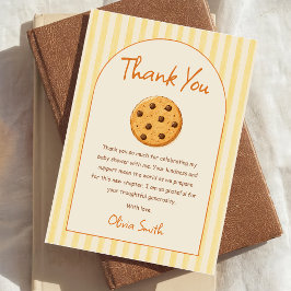 Tarjeta de agradecimiento de rayas amarillas Littl