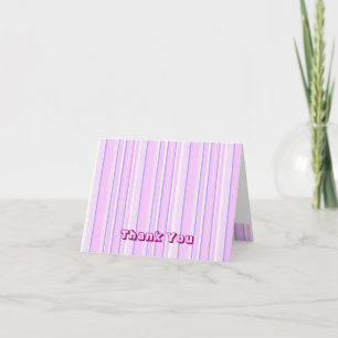 Tarjeta de agradecimiento de rayas rosadas