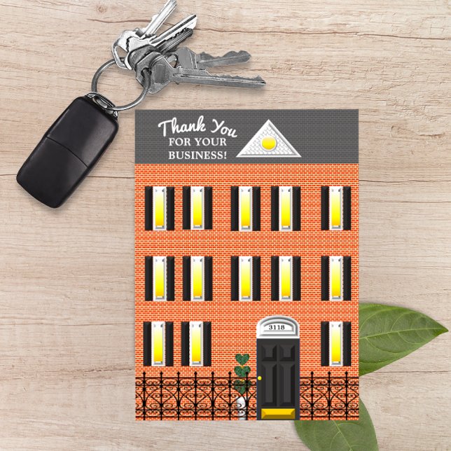 Tarjeta de agradecimiento de Realtor Cute Townhous (Subido por el creador)