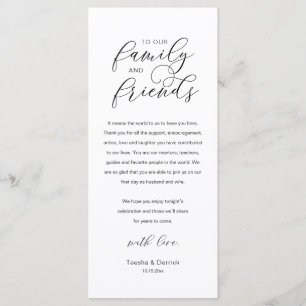 Tarjeta de agradecimiento de recepción de boda mod