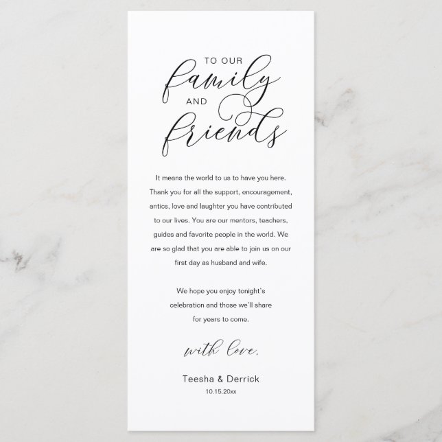 Tarjeta de agradecimiento de recepción de boda mod (Anverso)