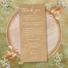 Tarjeta de agradecimiento de recepción de boda rús