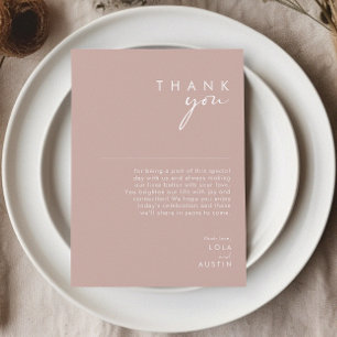 Tarjeta de agradecimiento de recepción Dusty Boho
