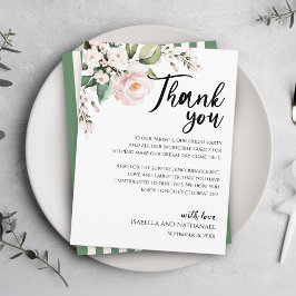 Tarjeta de agradecimiento de recepción floral de r