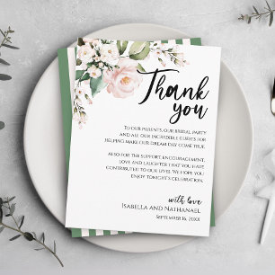 Tarjeta de agradecimiento de recepción floral de r