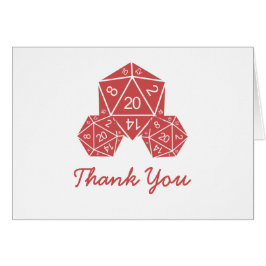 Tarjeta de agradecimiento de Red D20 Dice