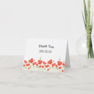 Tarjeta de agradecimiento de Red Poppies (foto opc