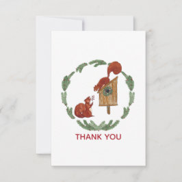 Tarjeta de agradecimiento de regalo de ardillas