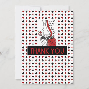 Tarjeta de agradecimiento de reina de cartas al es