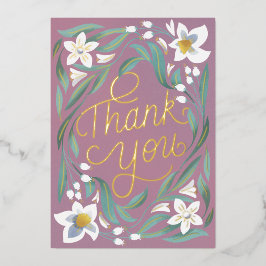 Tarjeta de agradecimiento de Relieve metalizado do