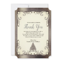 Tarjeta de agradecimiento de Relieve metalizado-or