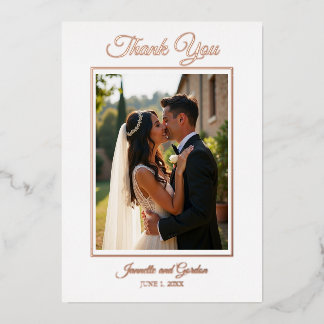 Tarjeta de agradecimiento de Relieve metalizado si