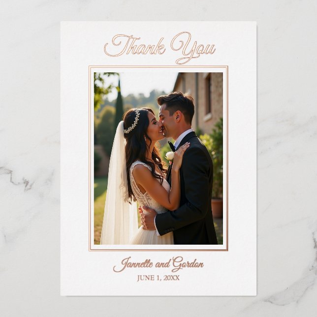 Tarjeta de agradecimiento de Relieve metalizado si (Anverso)