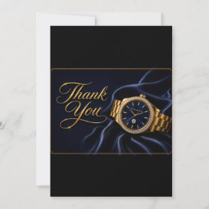 Tarjeta de agradecimiento de reloj de oro   Tribut