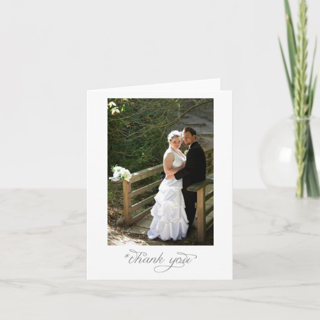 Tarjeta de agradecimiento de retrato de boda (Anverso)
