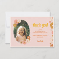 Tarjeta de agradecimiento de retro Floral Groovy 3