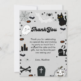 Tarjeta de agradecimiento de retro grovy Halloween