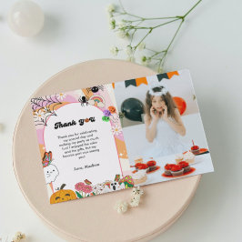 Tarjeta de agradecimiento de retro grovy Halloween