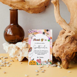 Tarjeta de agradecimiento de retro grovy Halloween