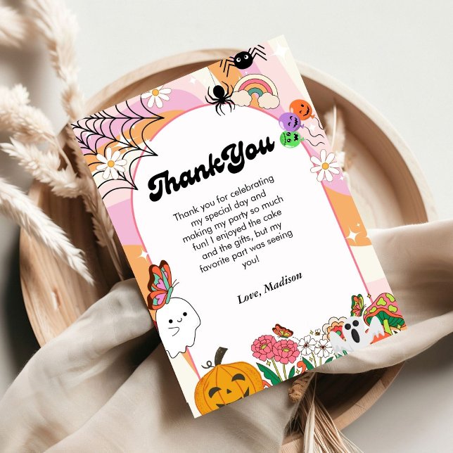 Tarjeta de agradecimiento de retro grovy Halloween (Subido por el creador)