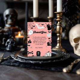 Tarjeta de agradecimiento de retro grovy Halloween