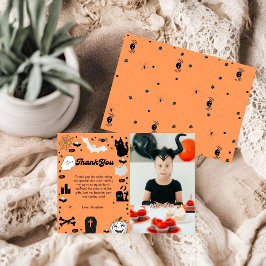 Tarjeta de agradecimiento de retro grovy Halloween