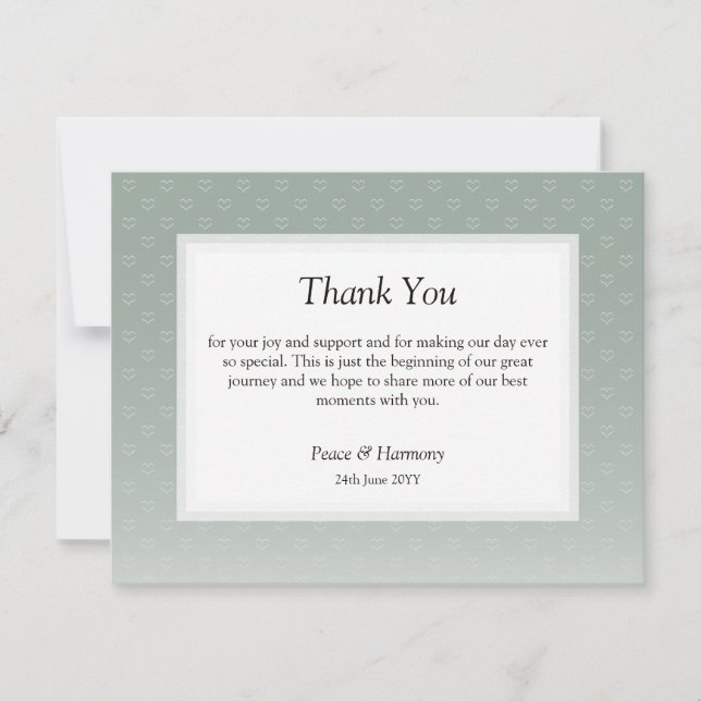 Tarjeta de agradecimiento de Rising Hearts Gray (Anverso)