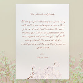 Tarjeta de agradecimiento de romance de perla eleg