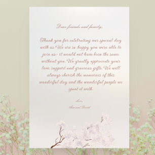 Tarjeta de agradecimiento de romance de perla eleg