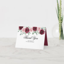 Tarjeta de agradecimiento de rosa clásica vintage