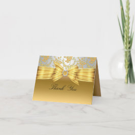 Tarjeta de agradecimiento de rosa de oro y plata