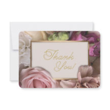 Tarjeta de agradecimiento de rosa pálida rosa