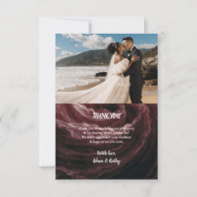 Tarjeta de agradecimiento de rosa roja romántica d