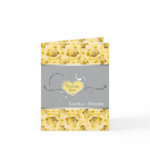 Tarjeta de agradecimiento de rosas amarillas, gris