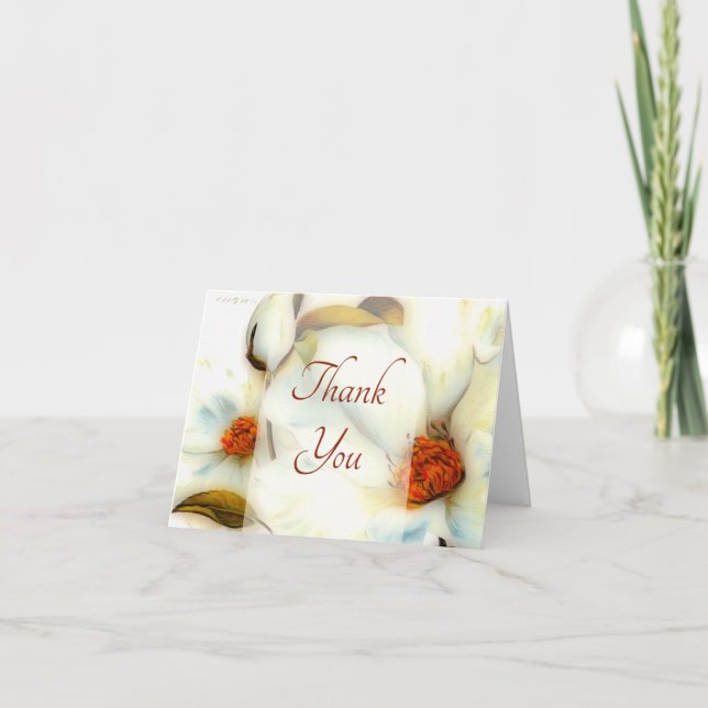 Tarjeta de agradecimiento de rosas blancas (Anverso)