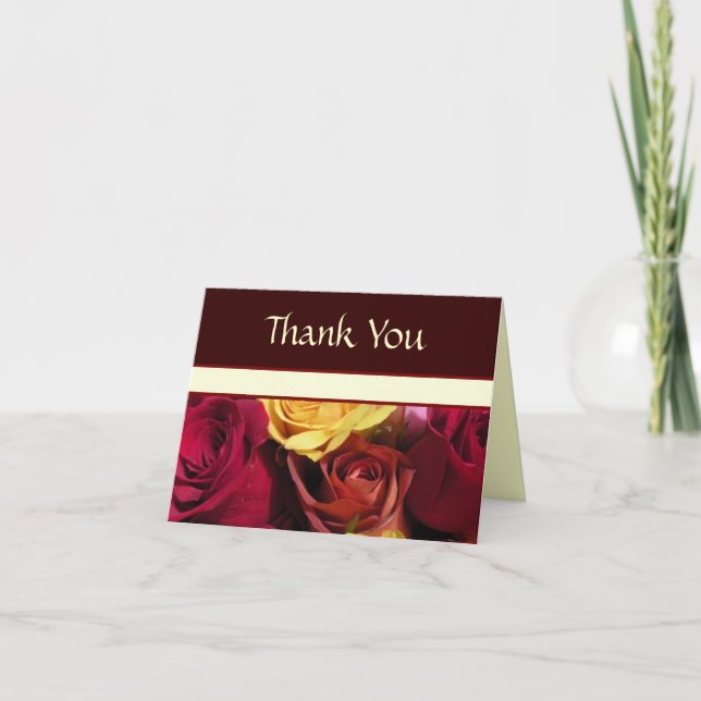 Tarjeta de agradecimiento de rosas de otoño (Anverso)