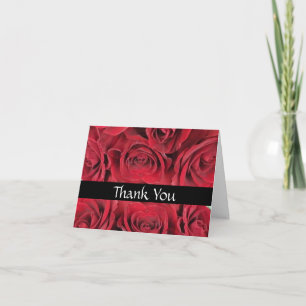 Tarjeta de agradecimiento de rosas rojas
